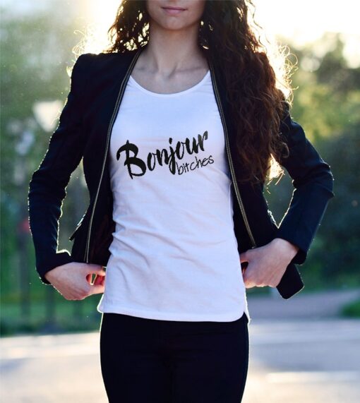 'Bonjour Bitches' Statement T-Shirt