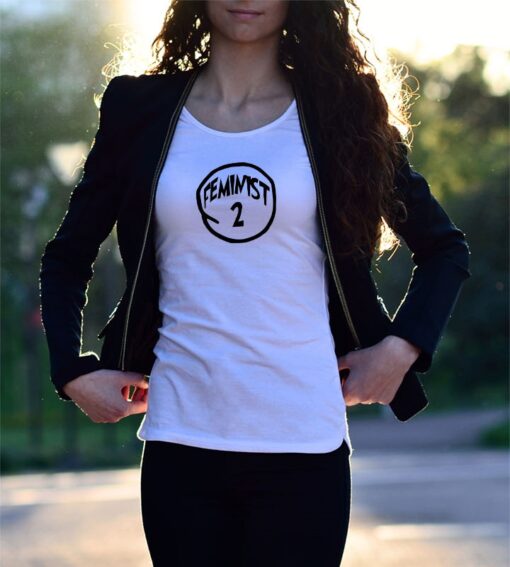 'Feminist 1, Feminist 2' Statement T-Shirt - Image 3